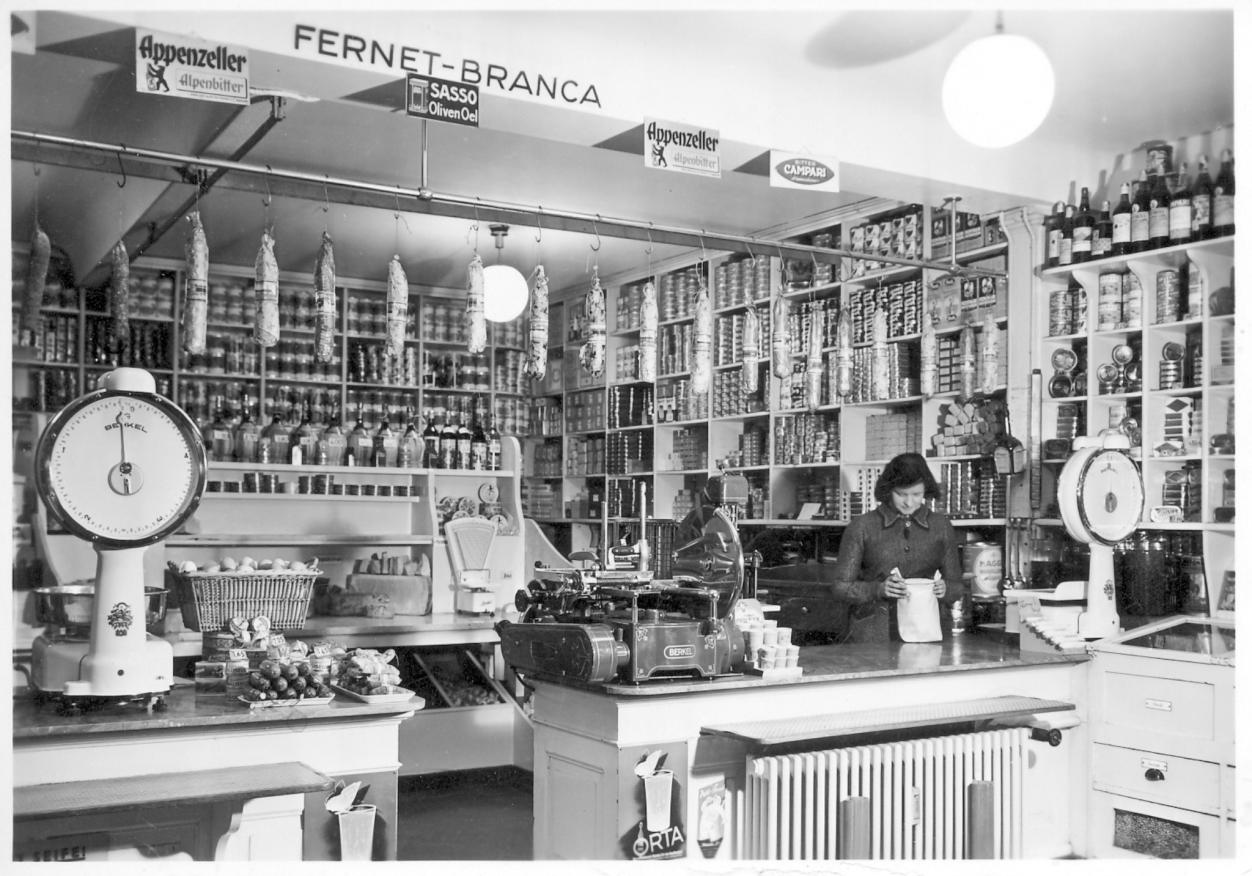 Foto: Einkaufsladen der Società Cooperativa, Stadthausstrasse 81, 1930er-Jahre, Bildarchiv winbib.