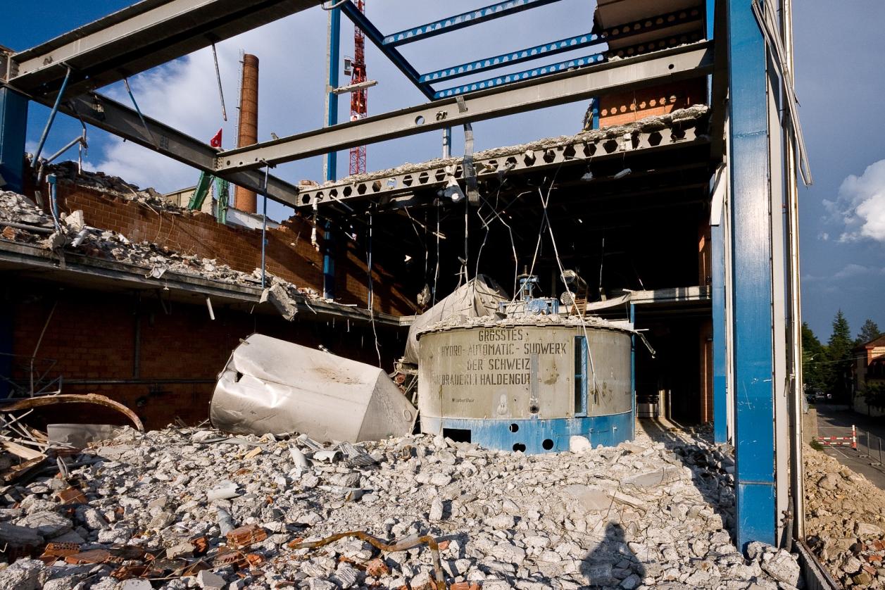 Abriss auf dem Areal der Brauerei Haldengut